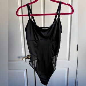 NEW NEVER WORN Colsie Black Mesh Detail Bodysuit